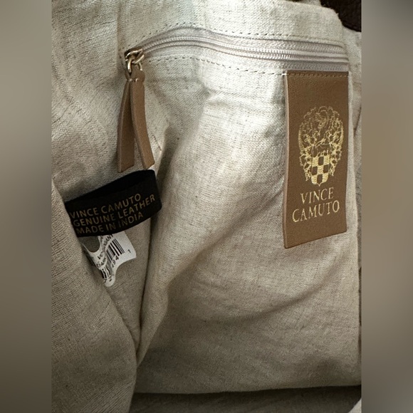 VINCE CAMUTO Evona Leather Tote In Dark Mahogany Smooth Nappa - Picture 5 of 13